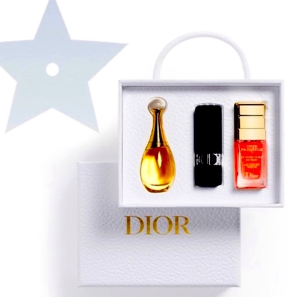 Dior Gift Set with Gold, Black, and Red Accents